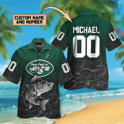 New York Jets Personalized Button Shirt BB852