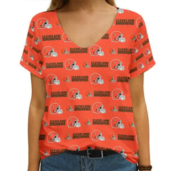 Cleveland Browns V-neck Women T-shirt