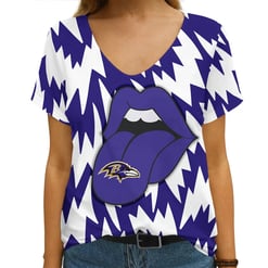 Baltimore Ravens Summer V-neck Women T-shirt