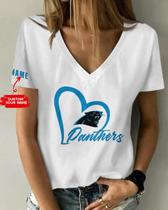 Carolina Panthers Personalized V-neck Women T-shirt BG565