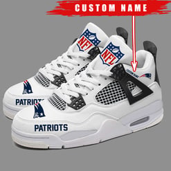 New England Patriots Personalized AJ4 Sneaker BG293