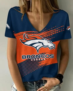 Denver Broncos V-neck Women T-shirt BG830