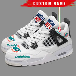 Miami Dolphins Personalized AJ4 Sneaker BG291