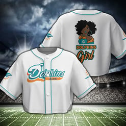 Miami Dolphins Crop Top Baseball Jersey 123