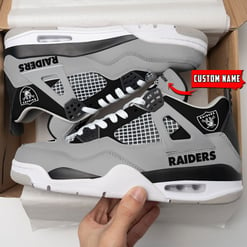 Las Vegas Raiders Personalized AJ4 Sneaker BG45