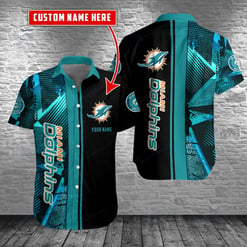 Miami Dolphins Personalized Button Shirt BB219