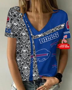 Buffalo Bills Personalized V-neck Women T-shirt BG596