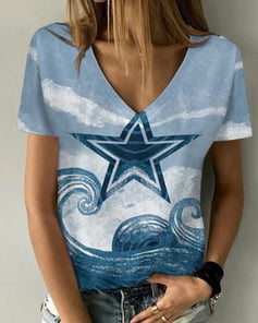 Dallas Cowboys V-neck Women T-shirt BG450