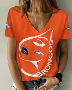 Denver Broncos Summer V-neck Women T-shirt 134