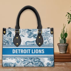 Detroit Lions Personalized Leather Hand Bag BBLTHB457