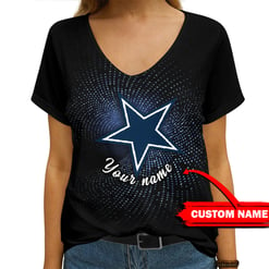 Dallas Cowboys Personalized V-neck Women T-shirt AGCWTS262