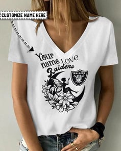 Las Vegas Raiders Personalized V-neck Women T-shirt BG526