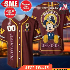 Washington Redskins Personalized Baseball Jersey BG823