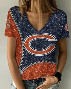 Chicago Bears Personalized V-neck Women T-shirt BG668