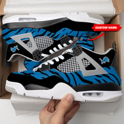 Detroit Lions Personalized AJ4 Sneaker BG134