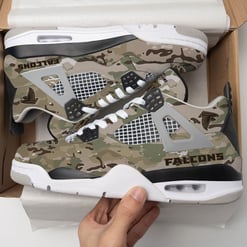 Atlanta Falcons Camo Personalized AJ4 Sneaker BG36