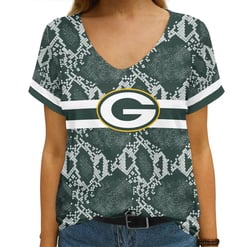 Green Bay Packers V-neck Women T-shirt