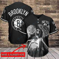 Brooklyn Nets Personalized Baseball Jersey BG236