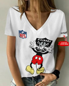 Las Vegas Raiders Personalized V-neck Women T-shirt BG978