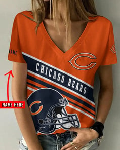 Chicago Bears Personalized V-neck Women T-shirt BG871