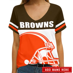 Cleveland Browns Personalized V-neck Women T-shirt AGCWTS295