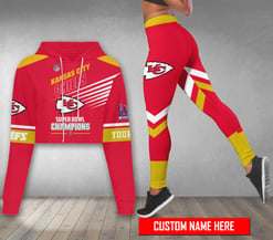 Kansas City Chiefs Personalized Combo Croptop Hoodie And Leggings AZCLG202+AZC2CHD202