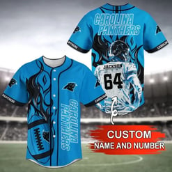 Carolina Panthers Personalized Baseball Jersey BG31