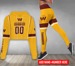 Washington Commanders Personalized Combo Croptop Hoodie And Leggings BGLG381+BG2CHD381