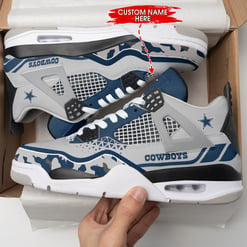 Dallas Cowboys Personalized AJ4 Sneaker BG225