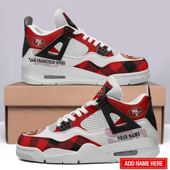 San Francisco 49ers Personalized AJ4 Sneaker BG303