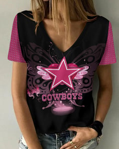 Dallas Cowboys V-neck Women T-shirt BG888