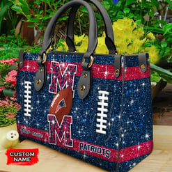 New England Patriots Personalized Leather Hand Bag BBLTHB589