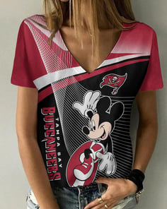 Tampa Bay Buccaneers Summer V-neck Women T-shirt BG193