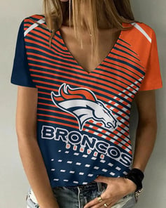 Denver Broncos Summer V-neck Women T-shirt BG287