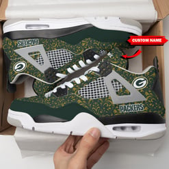 Green Bay Packers Personalized AJ4 Sneaker BG160