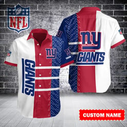 New York Giants Personalized Button Shirt BB643