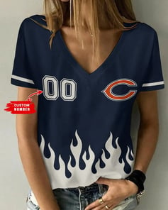 Chicago Bears Personalized V-neck Women T-shirt BG769