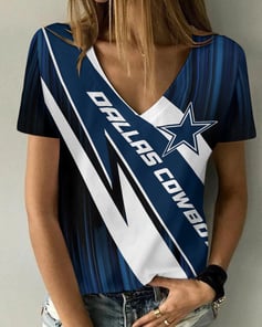 Dallas Cowboys V-neck Women T-shirt BG886