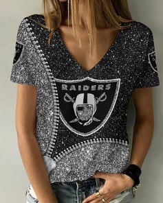 Las Vegas Raiders Personalized V-neck Women T-shirt BG677