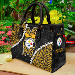 Pittsburgh Steelers Personalized Leather Hand Bag BBLTHB729