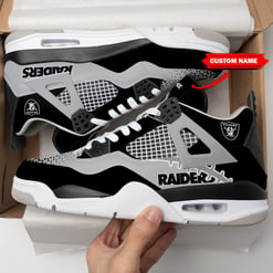 Las Vegas Raiders Personalized AJ4 Sneaker BG120