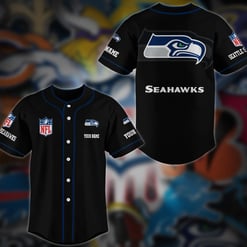 Seattle Seahawks Personalized Baseball Jersey AZCBJS127