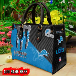 Detroit Lions Personalized Leather Hand Bag BBLTHB720