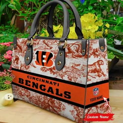 Cincinnati Bengals Personalized Leather Hand Bag BB330