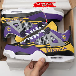 Minnesota Vikings Personalized AJ4 Sneaker BG178