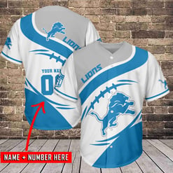 Detroit Lions Personalized Baseball Jersey BG526