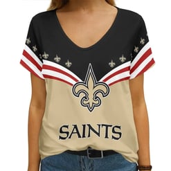 New Orleans Saints V-neck Women T-shirt