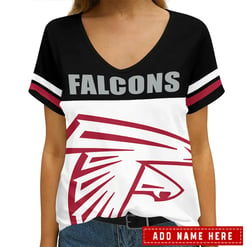 Atlanta Falcons Personalized V-neck Women T-shirt AGCWTS299