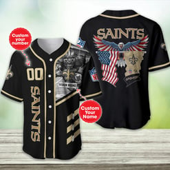 New Orleans Saints Personalized Baseball Jersey BG410