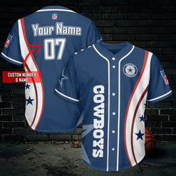 Dallas Cowboys Personalized Baseball Jersey 476